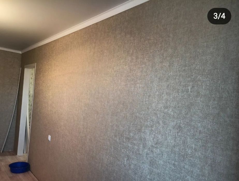 Поклейка обоев галтель Покраска