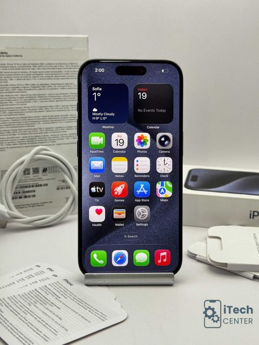 iPhone 15 Pro, 128GB, Blue, 100% батерия, КАТО НОВ, 1г. ГАРАНЦИЯ!