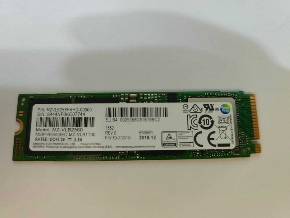 SSD M2 nvme 256 gb Samsung PM981