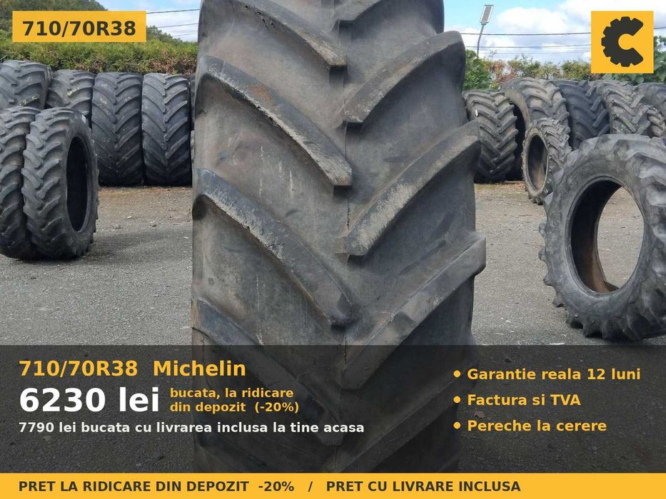 Cauciucuri Anvelope 710/70R38 710/70 R38 710 70 R38 7107038 Michelin Tractor Punte Spate Tractiune SH Second Hand FACTURA TVA Garantie 1 An Stoc Real