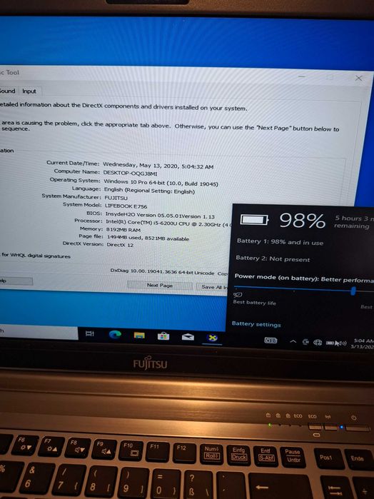 LaptopxFujitsu la 600 lei ,bateria tine 2 - 3 ore