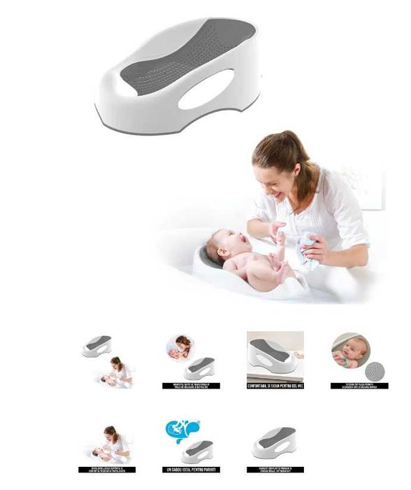Cadita/Suport de baie ergonomic pentru bebelusi ComfyBath