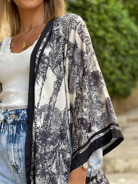 Нов плажен халат кафтан кимоно с колан LBD Avin