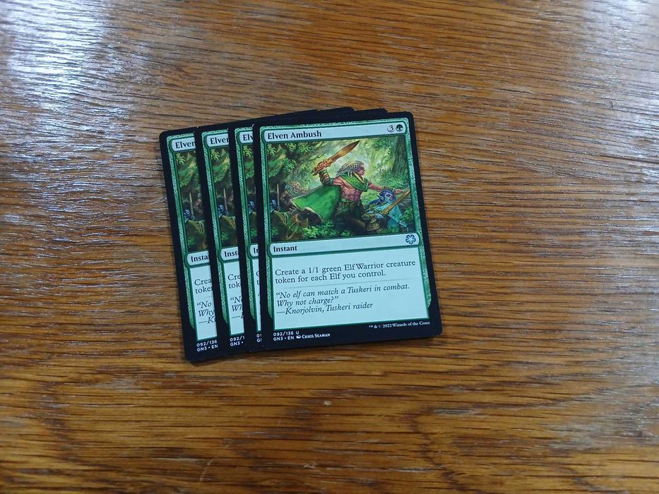 set 4 carti joc Elven Ambush(GN3) pt Magic The Gathering