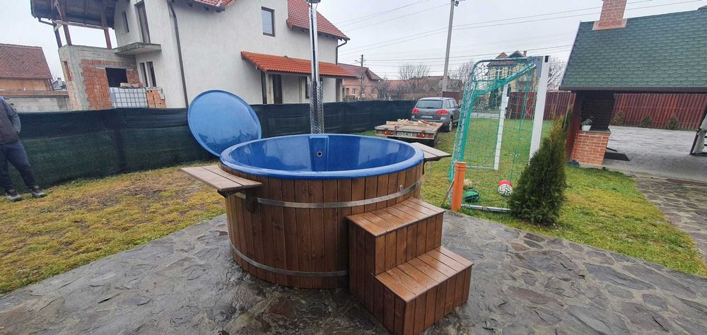 Ciubar diametru 2 m - fibra sticla - albastru paietat