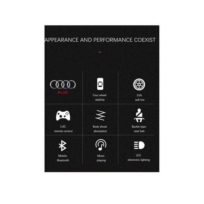 Акумулаторна кола Audi RS Q8 с WiFi меки гуми и кожена седалка и MP3 12V металик