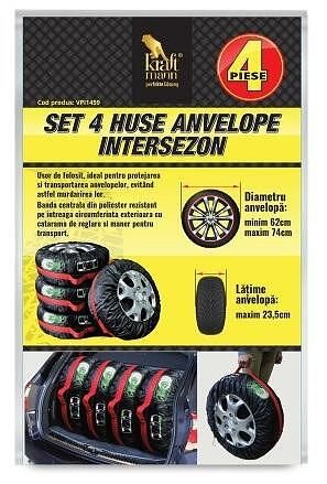 4бр комплект универсални калъфи за съхранение на гуми (62-74 см, ширин