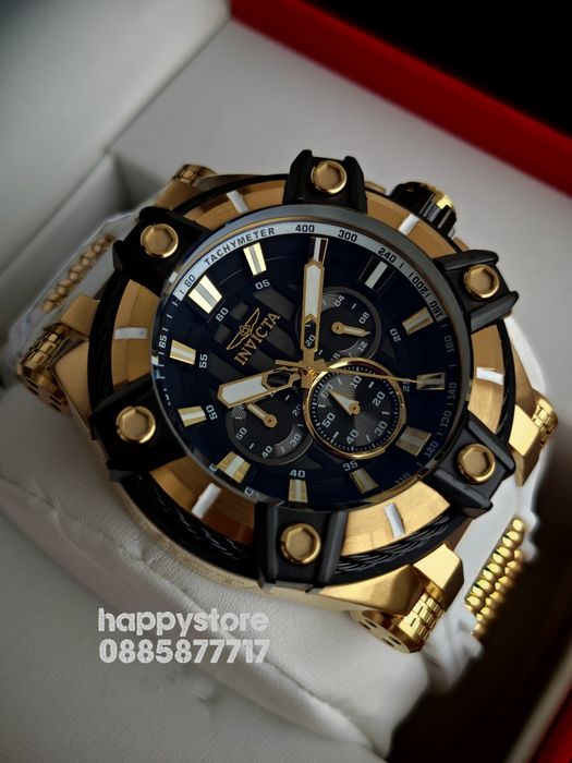 INVICTA Gunmetal white/gold 52 mm, Инвикта нов ръчен часовник