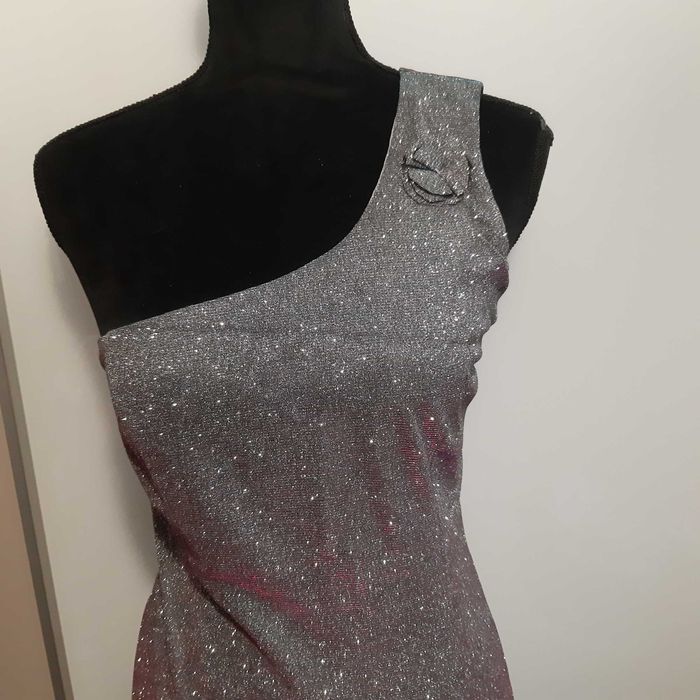 Rochie sclipici Revelion/nunta lurex pe un umar Noua