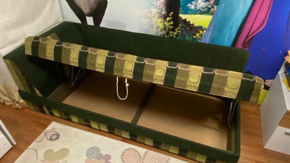 Ъглово легло с еднолицев матрак с ракла с размери 98/225