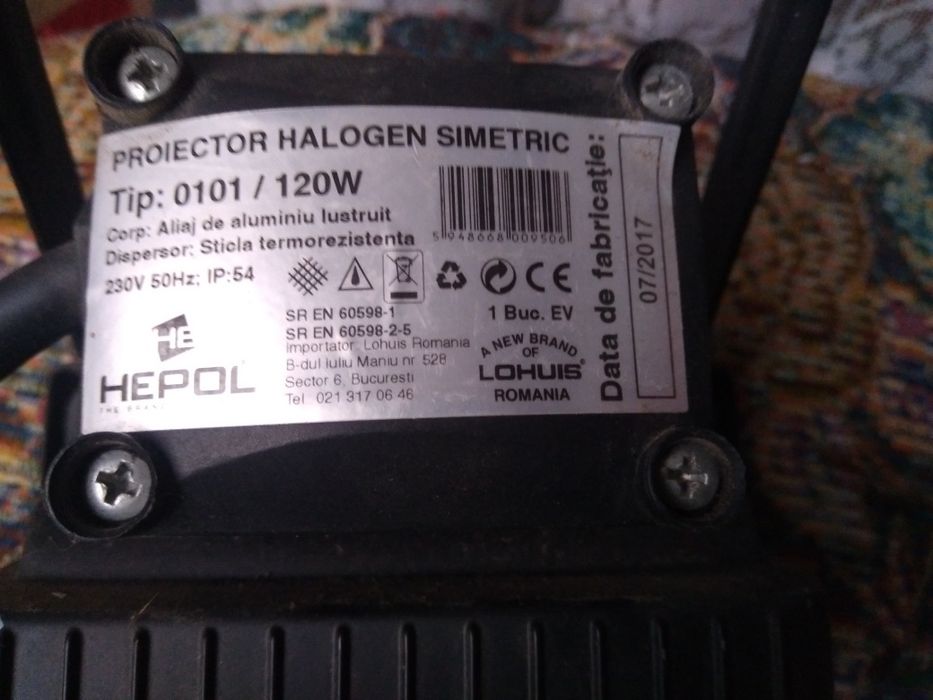 Vind proiector  halogen din aluminiu 120 w