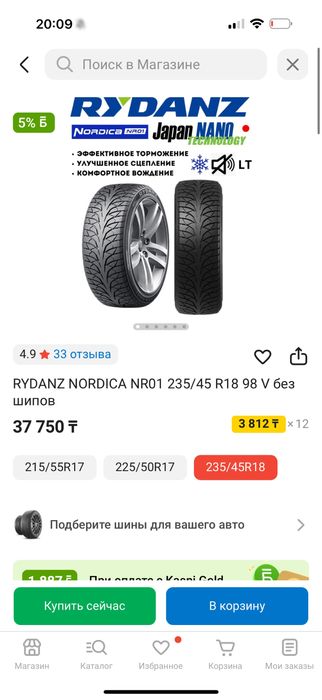 Шины R18 Rydanz Nordica