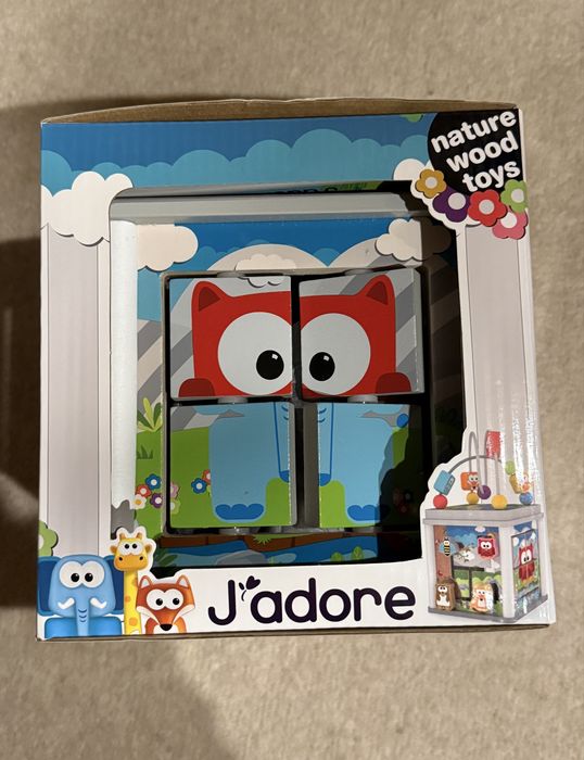 Дървена играчка/ занимателен куб за игра с активности Jadore