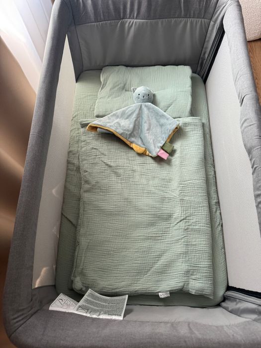 Patut pliabil 2 in 1 pentru copii Joie Roomie, Gray Flannel