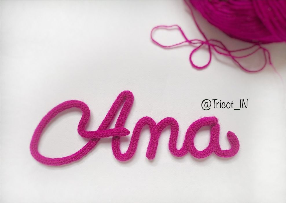 Nume din litere tricotate. Decor perete camera bebe Cadou nou nascut