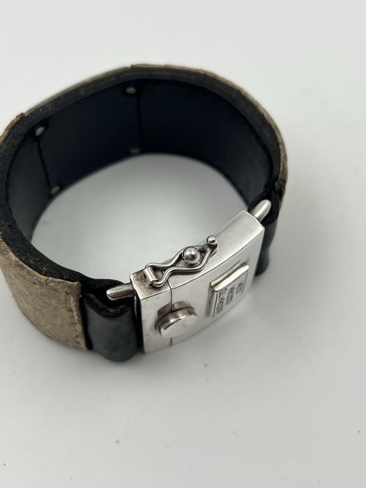 Buddha to Buddha гривна от сребро питон и телешки бокс