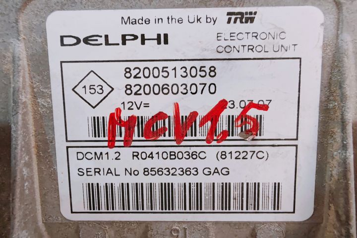 ECU Calculator Motor Delphi MCV 1.5 8200513058 / 8200603070 Dacia Log