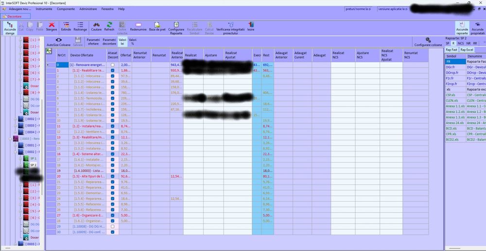 Devize construcții - verificare, recalcul și optimizare costuri (intersoft / ISAM / HG1 / OG15 / OUG64)