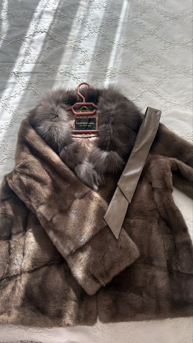 Норковая шуба коричневый