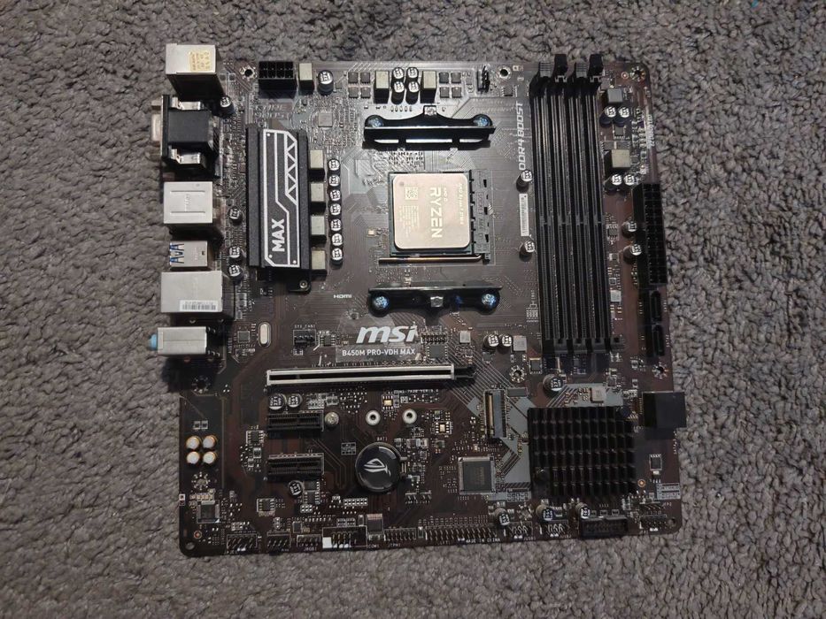 MSI B450M PRO-VDH MAX + AMD Ryzen 7 3700X 8-Core + Охладител