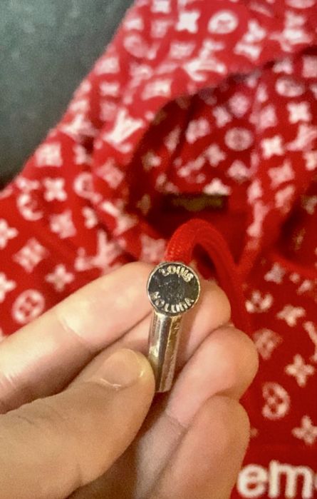 Supreme Red Monogram Box Logo Hoodie – Authentic – Mărimea xxl