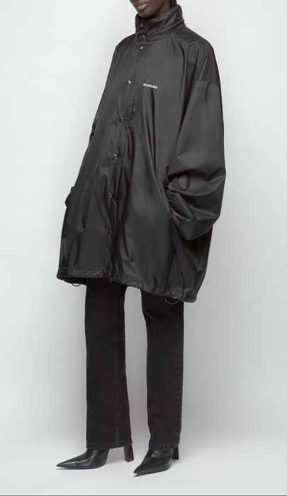 Balenciaga Black 'This Is Not The New Logo' Rain Jacket