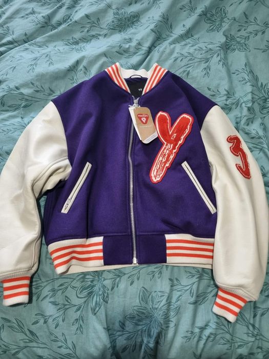 Adidas x Y-3 graphic-print bomber Letterman jacket Unisex M original