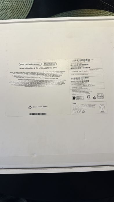 Apple Macbook air 15 baterie 100%