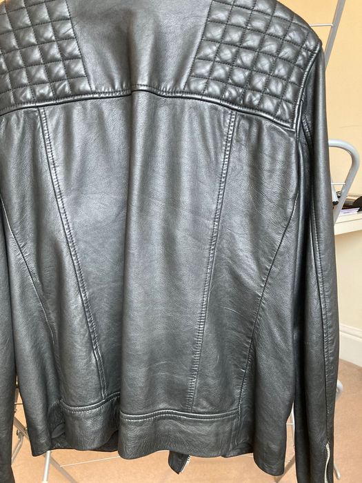 AllSaints Conroy Leather Biker Jacket ML058F - Ink Navy - естествена кожа