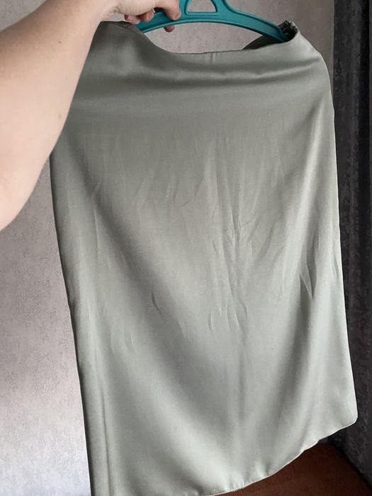 Юбка мятная миди