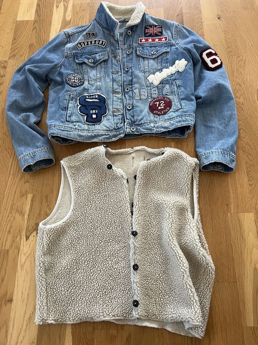 Късо дънково яке с подплата Superdry