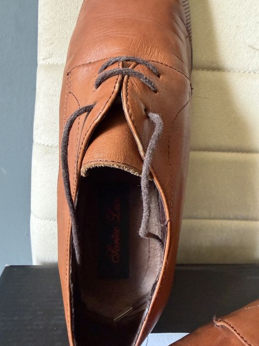Pantofi de barbat maro din piele naturala eleganti cu siret - 39