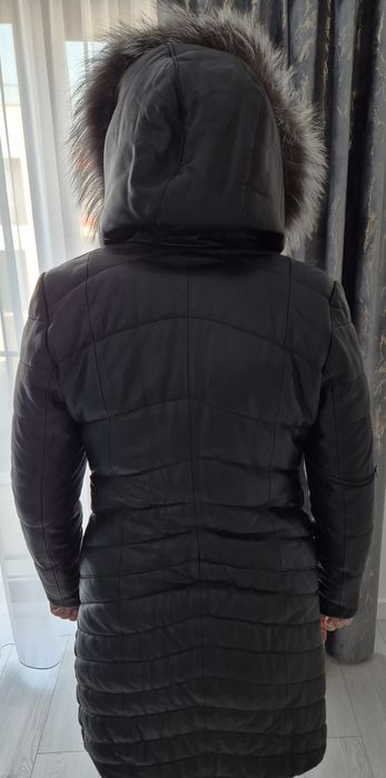 Vand geaca de piele femei cu guler blana