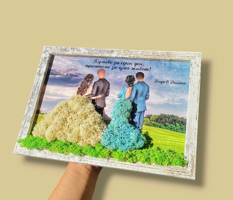 Дървото на живота с естествен скандинавски мъх, размер 30см