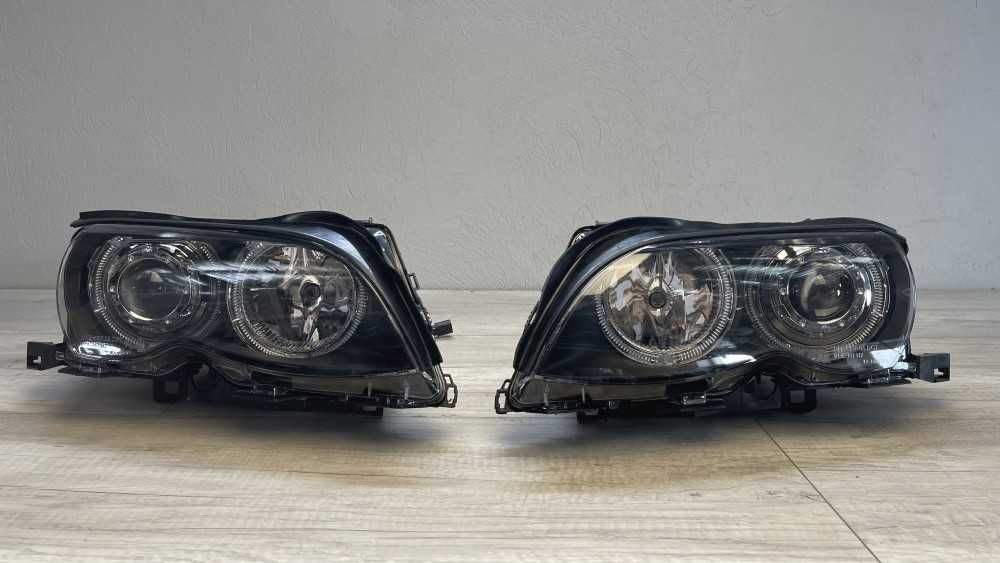 Far faruri BMW E46 FL Angel Eyes LED negru NOU
