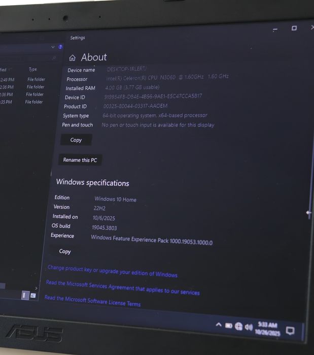 Laptop ASUS – Windows 10 Home