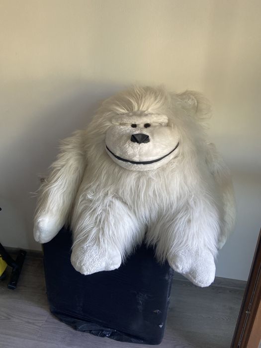 Голяма плюшена играчка бяла горила