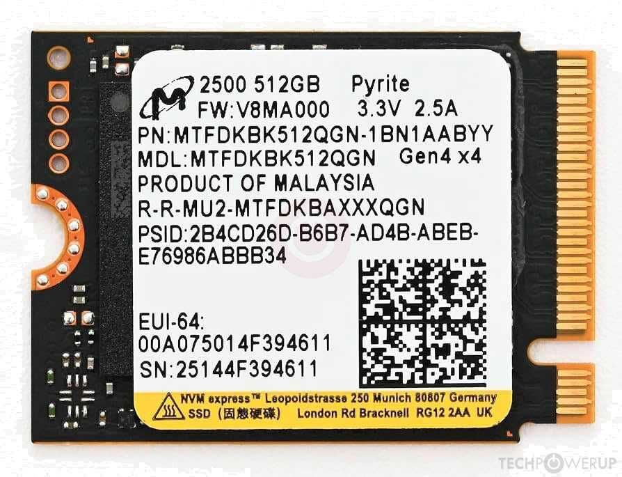 NVMe SSD Micron 2500-512 GB