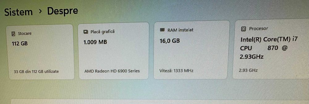 vand intel core i7, ssd120GB, 16GB DDR,videoAMD6900 256 biti