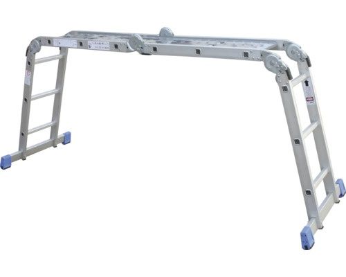 Scară aluminiu pliabilă 4 tronsoane 4x3 trepte cu platformă
