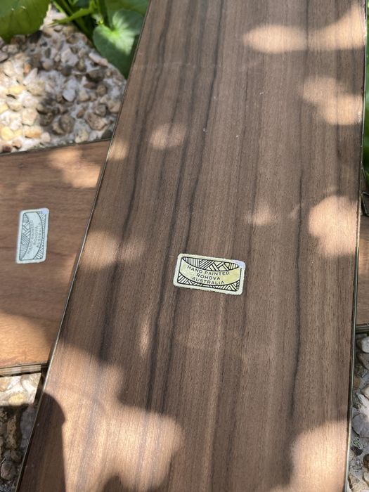 Комплект винтидж стенни пана, ръчно рисувани върху орехово дърво