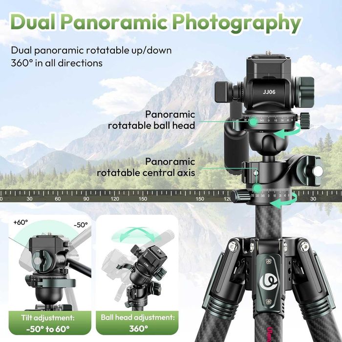 Ulanzi JJ06 GlideGo Професионален карбонов видео статив с 360° контрол