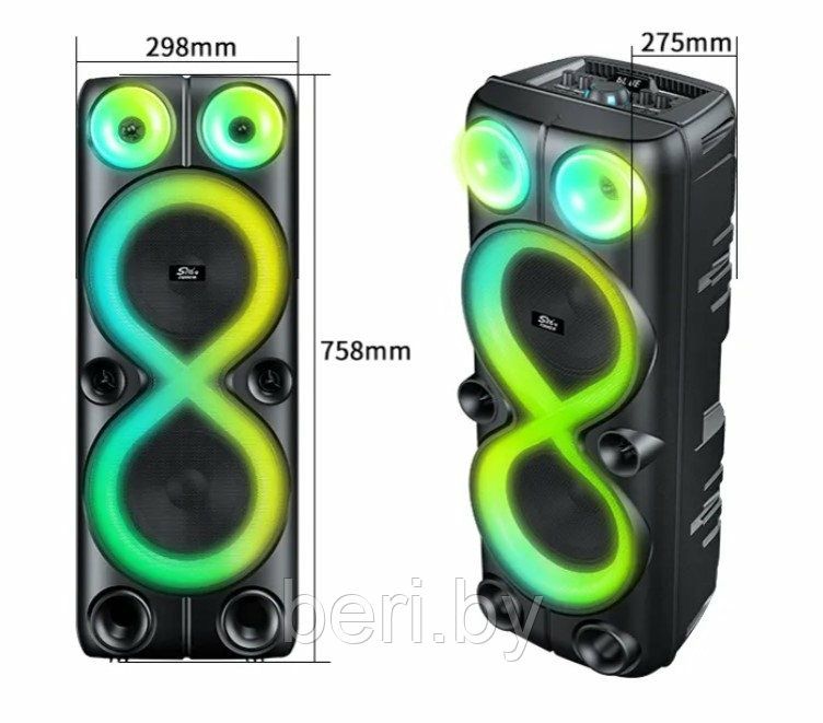 БЕПУЛ Доставка,Янги Караоке колонка ZQS8238(74см)+2 та симсиз Микрофон