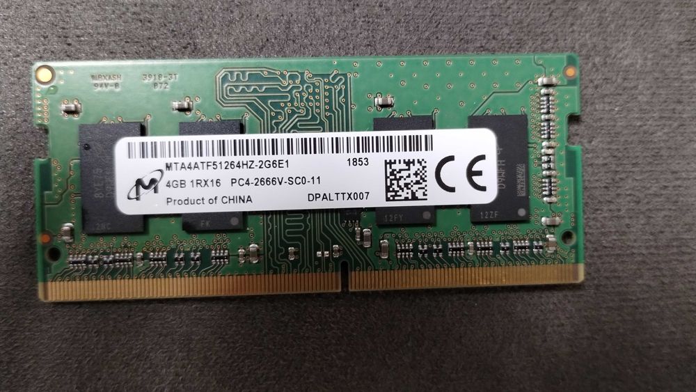 Продавам RAM памет за лаптоп, Micron 4GB DDR4 2666MHz (PC4-2666V).