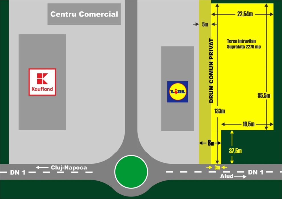 Teren Intravilan 2.270 mp, Aiud langa A10
