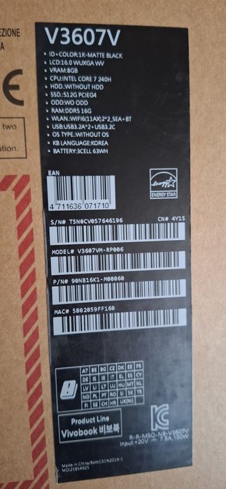 Игровой ноутбук Asus Core 7 240H RTX5060 как новый за 999 у.е!