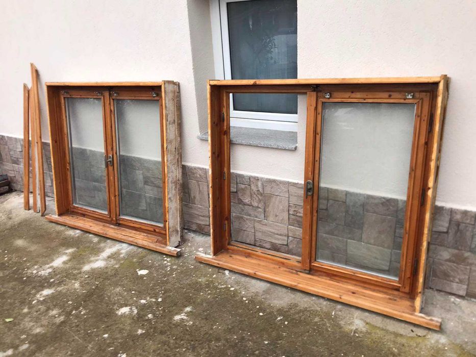 Дървена дограма 120x110 с алуминиеви щори