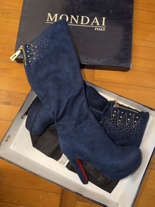 Зимние сапоги на каблуке