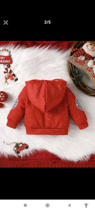 Толстовка с капюшоном и карманом кенгуру для малышей с рождественским