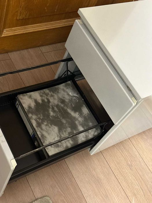 dulap mobil cu roti Steelcase tip rollbox birou balcon garaj depozitare diverse metal metalic integral 2 sertare 1 sertar biblioraft alta destinatie